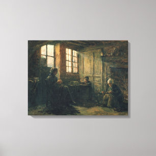 Lienzo Mujeres que desgastan el lino, Honfleur, 1877