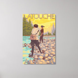 Lienzo Mujeres que vuelan en la pesca - Latouche, Alaska