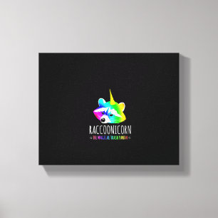 Lienzo Mujeres Raccoonicorn Divertido Magico Mapache Lluv