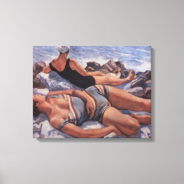 Lienzo Mujeres tomando el sol en la playa (por Serebriako (Anverso)