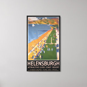 Lienzo Multitud a lo largo del Poster Clyde Coast Beach R