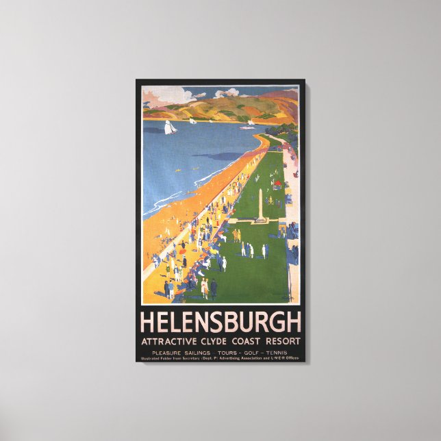 Lienzo Multitud a lo largo del Poster Clyde Coast Beach R (Anverso)