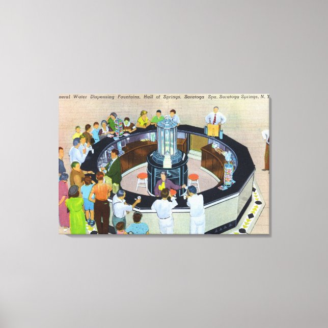 Lienzo Multitud reuniéndose en las fuentes en el Salón de (Anverso)