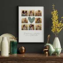 Mummy multi foto corazón sabio cita verde elegante