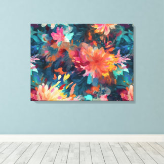 Lienzo Mums Gigantes Florales Abstractos Pintados