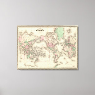 Lienzo Mundo en la proyección de Mercator