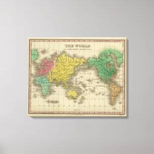 Lienzo Mundo en la proyección de Mercator