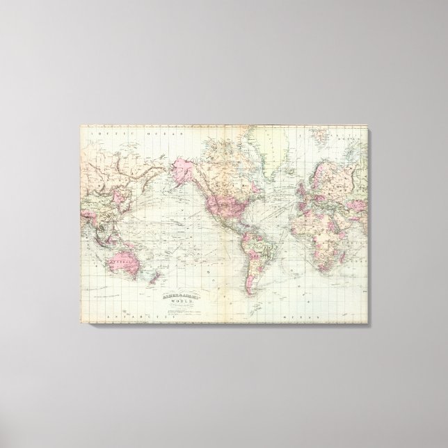 Lienzo Mundo, proyección de Mercator 2 (Anverso)