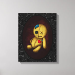 Lienzo Muñeca de trapo Voodoo con botones Parche y Alfile