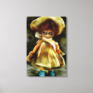 Lienzo MUÑECA DORA MALVADA, producto de muñeca embrujada