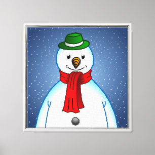 Lienzo Muñeco de nieve alegre y lindo