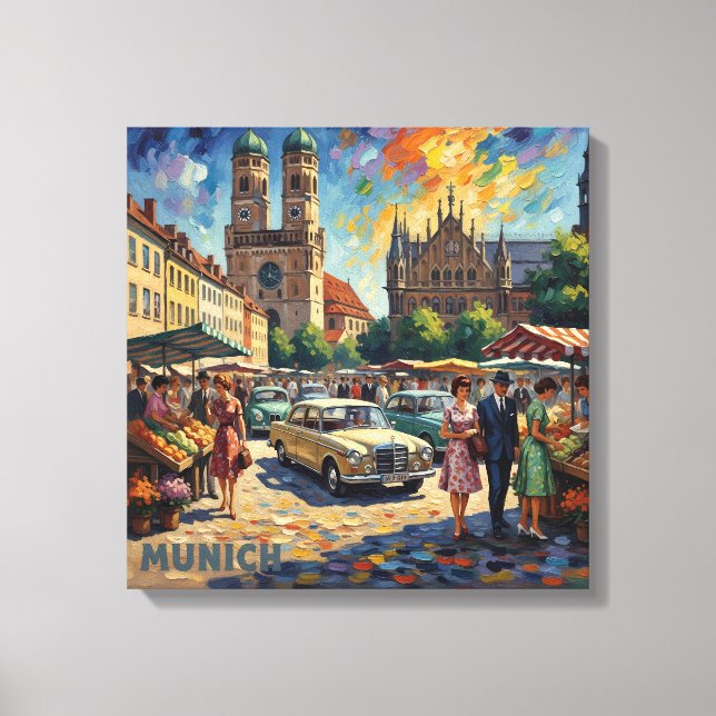 Lienzo Munich Market by Twin Towers Canvas Art (Anverso)