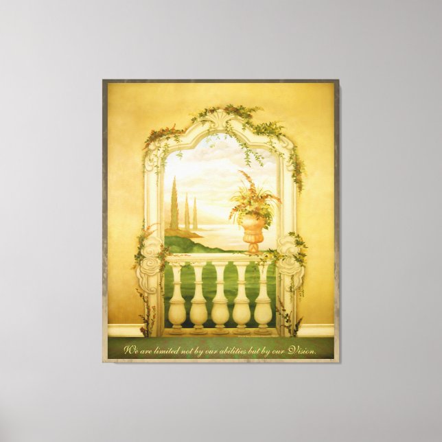 Lienzo Mural de la Vista de Lago Mediterráneo (Anverso)