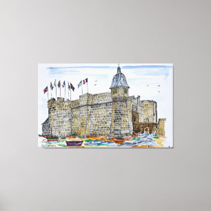 Lienzo Murallas y puerta de Concarneau   Bretaña, Francia