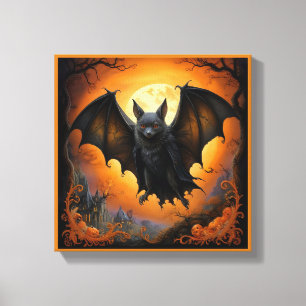 Lienzo Murciélago disfrazado de Halloween lindo y espeluz