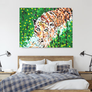 Lienzo Muro de arte: El tigre al alza