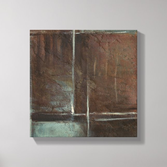 Lienzo Muro de ladrillo rojo y gris (Anverso)