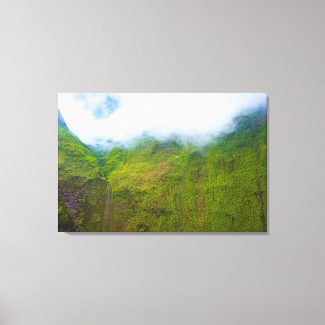 Lienzo Muro de lágrimas, Monte Waialeale, Kauai, Hawaii (Anverso)