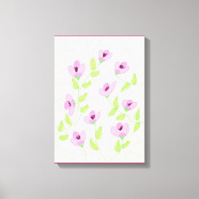Lienzo Muro rosa florido Art Varias Opciones De Tamaño (Anverso)