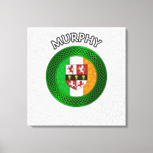 Lienzo Murphy Escudo y Knot celta en Shamrock Canvas Prin