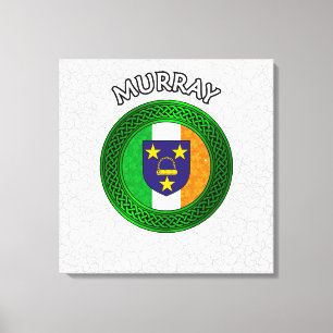 Lienzo Murray Escudo y Knot celta en Shamrock Canvas Prin