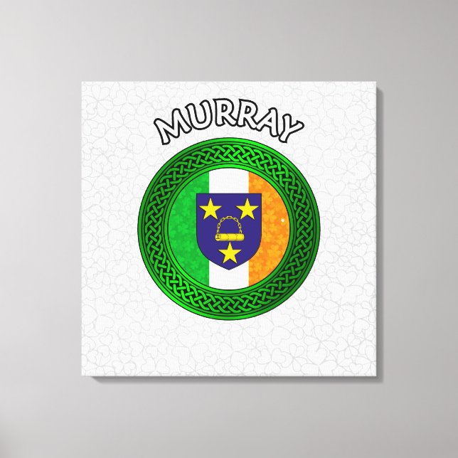 Lienzo Murray Escudo y Knot celta en Shamrock Canvas Prin (Anverso)