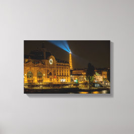 Lienzo Museo de Orsay en París por la noche