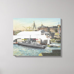 Lienzo Museo marítimo de Sydney del balcón del hotel.