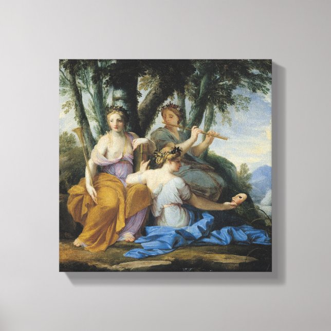 Lienzo Muses, Clio, Euterpe y Thalia, c.1652-55 (Anverso)