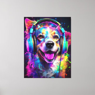 Lienzo Music lover dog