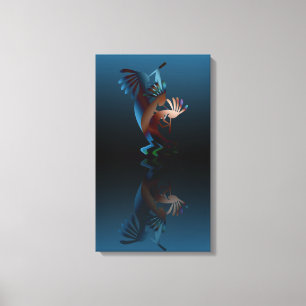 Lienzo Música azul Kokopelli 14"x24"