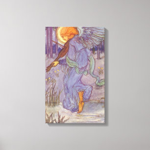 Lienzo Música de ángel tocando un violín, música antigua