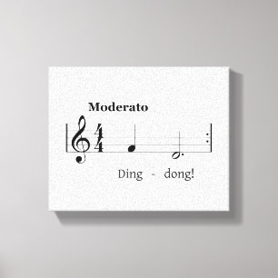 Lienzo Música de bienvenida humorística para timbre son