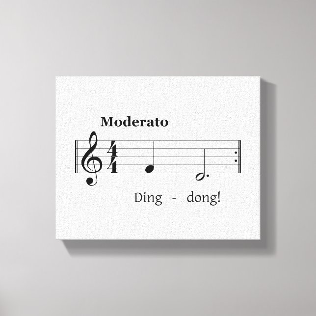 Lienzo Música de bienvenida humorística para timbre sonan (Anverso)