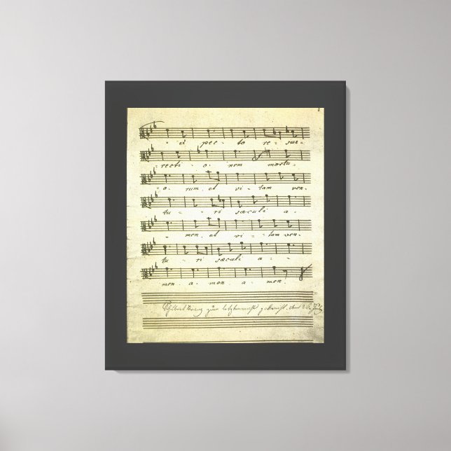 Lienzo Música de hojas antiguas, puntuación musical de 18 (Anverso)