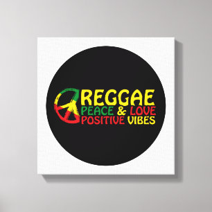 Lienzo Música de reggae con citas positivas