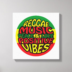 Lienzo Música de reggae con dichos positivos