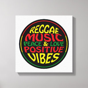 Lienzo Música de reggae con dichos y citas positivas