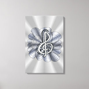 Lienzo Música Treble Clef Silver