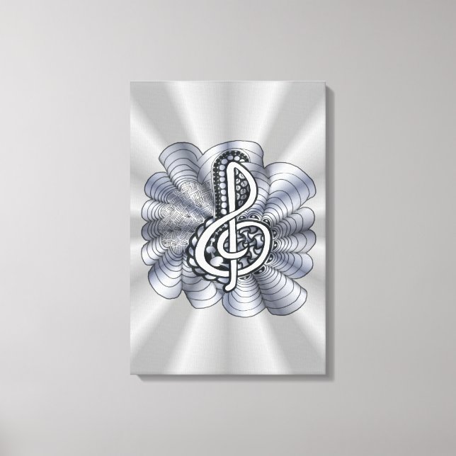 Lienzo Música Treble Clef Silver (Anverso)