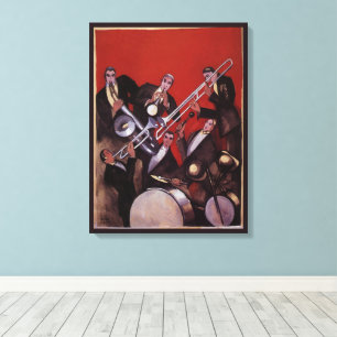 Lienzo Música vintage, banda de jazz musical Art Déco imp
