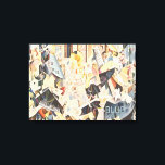 Lienzo Música vintage, jazz Art Deco, rapsody en azul<br><div class="desc">Diseño de ilustracion vintage de arte deco con Rhapsody in Blue. Jazz y músicos clásicos con teclados y otros instrumentos musicales.</div>