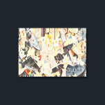 Lienzo Música vintage, jazz Art Deco, rapsody en azul<br><div class="desc">Diseño de ilustracion vintage de arte deco con Rhapsody in Blue. Jazz y músicos clásicos con teclados y otros instrumentos musicales.</div>