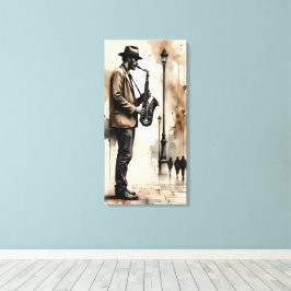 Lienzo Músico Callejero Saxofonista
