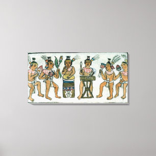 Lienzo Músicos aztecas de una cuenta del Azteca