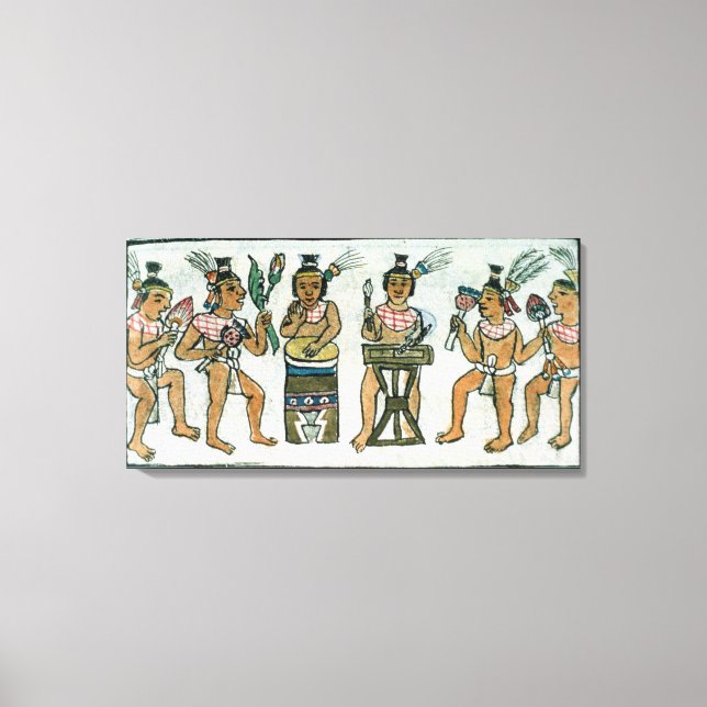 Lienzo Músicos aztecos de un relato de Aztec (Anverso)