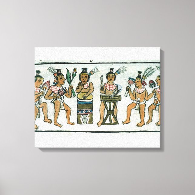 Lienzo Músicos aztecos de un relato de Aztec (Anverso)