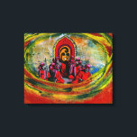 Lienzo Músicos de Japón<br><div class="desc">Músicos japoneses de Michael Moffa's Fantastic Mixed-Media Series, c1989. Obra de arte original: derechos de autor universales de Michael Moffa.</div>