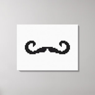 Lienzo Mustache de manillar para píxeles de 8 bits