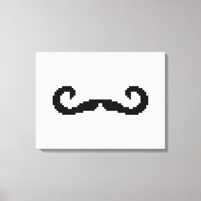 Lienzo Mustache de manillar para píxeles de 8 bits (Anverso)